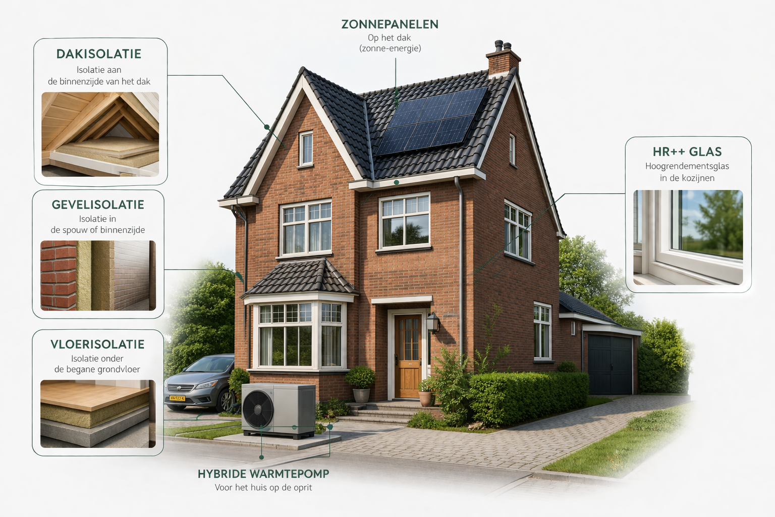 Voorbeelden van woningverbeteringen die invloed kunnen hebben op het energielabel